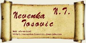 Nevenka Tošović vizit kartica